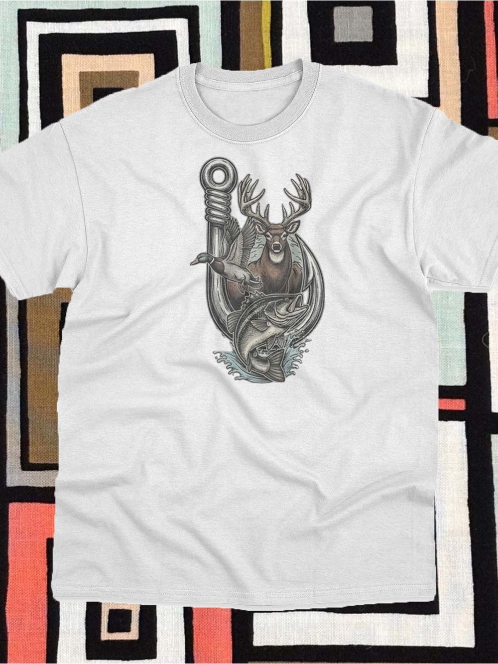 Wildlife Hook Graphic Tee - White